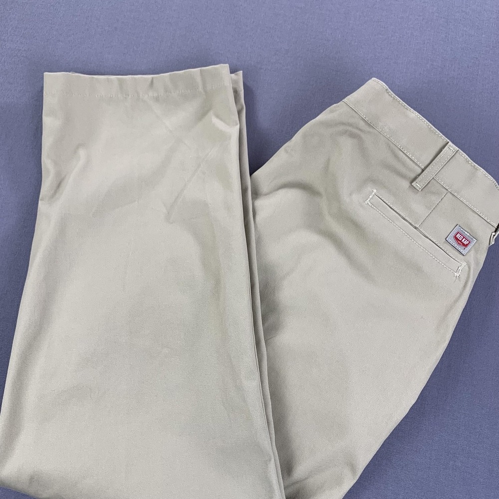 Red Kap Pants Mens 42x32 Khaki PT20KHA Work Chino Twill‎ Industrial Uniform